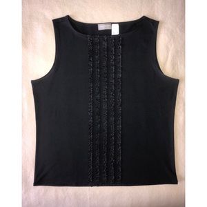 Liz Claiborne Black sleeveless top Large